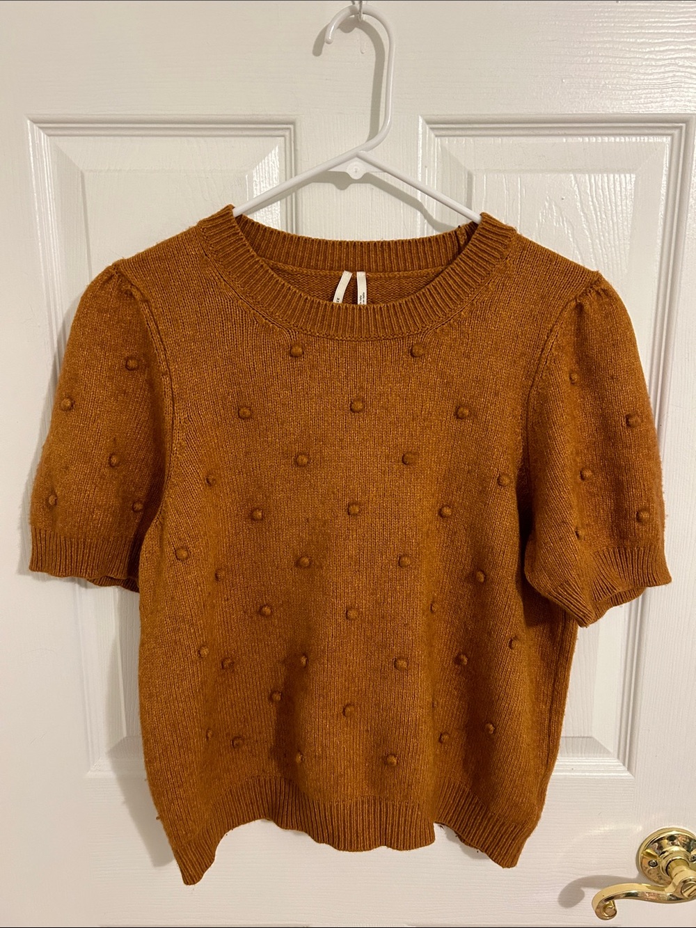 Anthropologie Pommed Pom Pom Short Sleeved Sweater Top Size XL Made in Italy - Picture 4 of 13